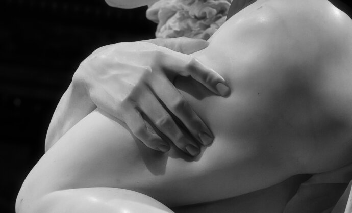 Roma, Galleria Borghese - Gianlorenzo Bernini: Ratto di Proserpina (the hand - detail)