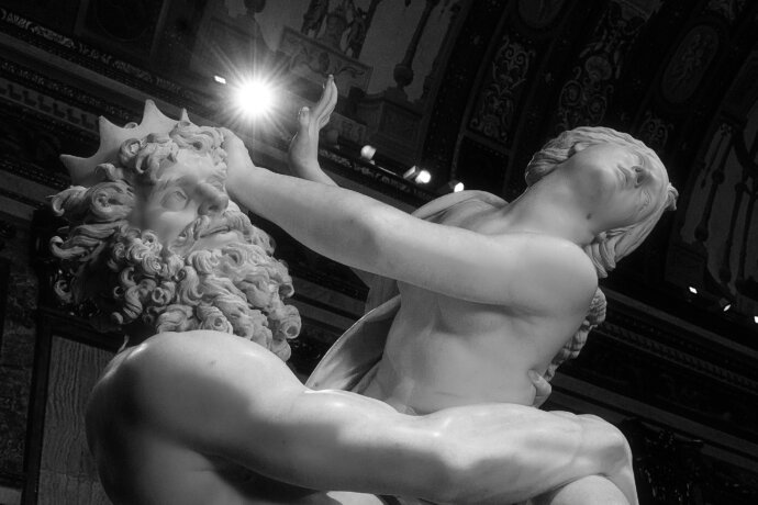 Roma, Galleria Borghese - Gianlorenzo Bernini: Ratto di Proserpina (face expressions - detail)